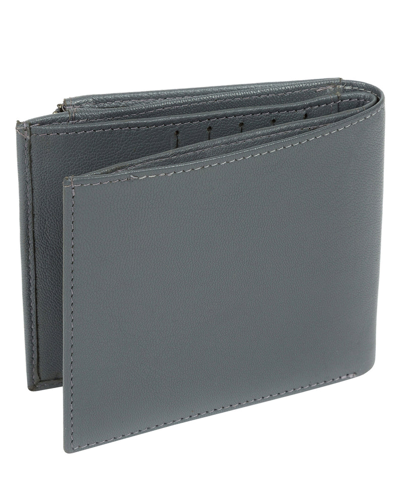 'Wilson' Gun Metal Leather Bi-Fold Wallet
