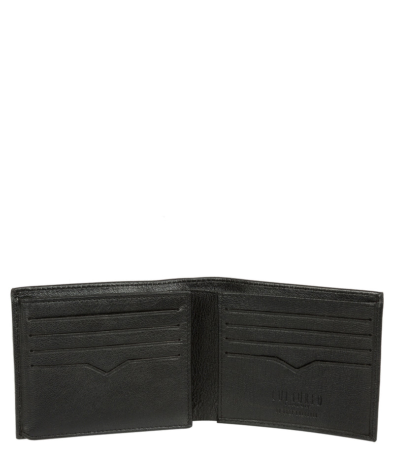 'Victor' Black Leather Tri-Fold Wallet image 3