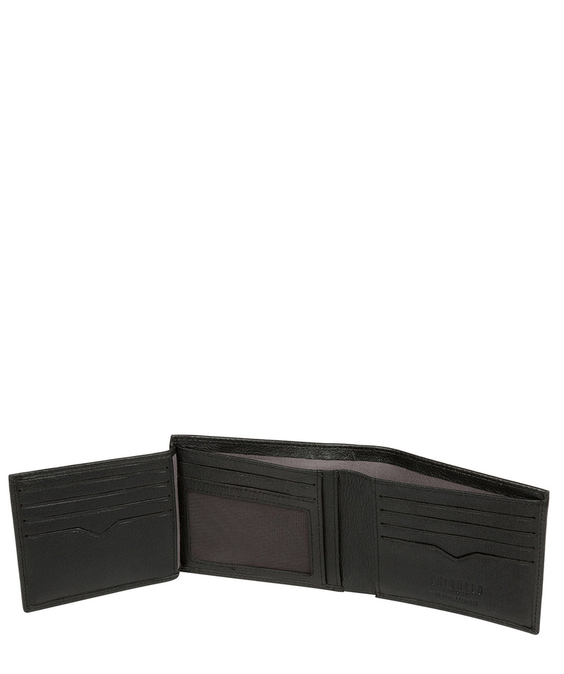 'Victor' Black Leather Tri-Fold Wallet image 4