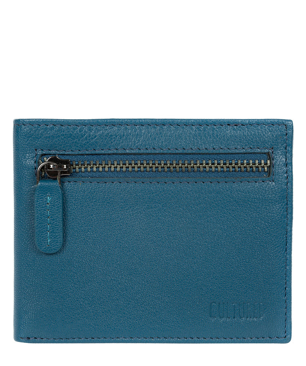 'Victor' Teal Leather Tri-Fold Wallet image 1