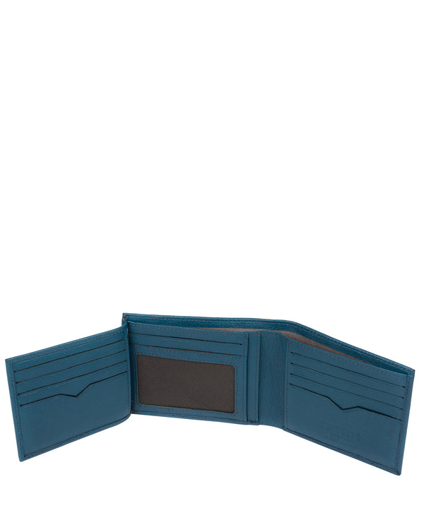 'Victor' Teal Leather Tri-Fold Wallet image 3