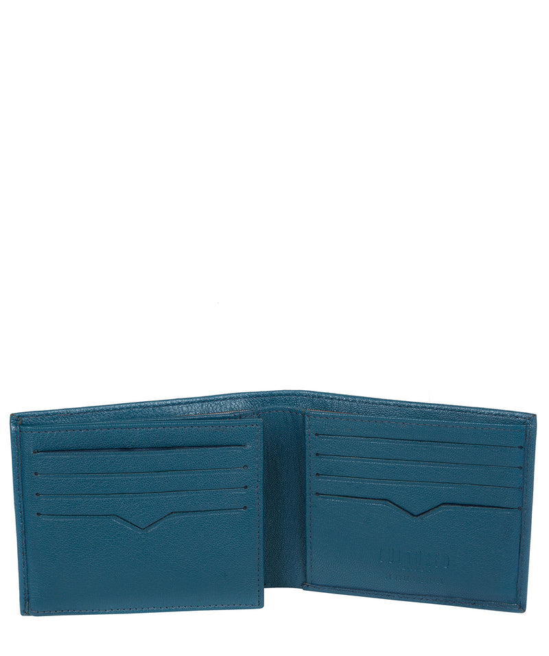 'Victor' Teal Leather Tri-Fold Wallet image 4