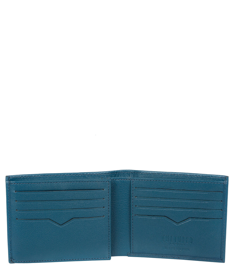 'Niall' Teal Leather Tri-Fold Wallet image 3