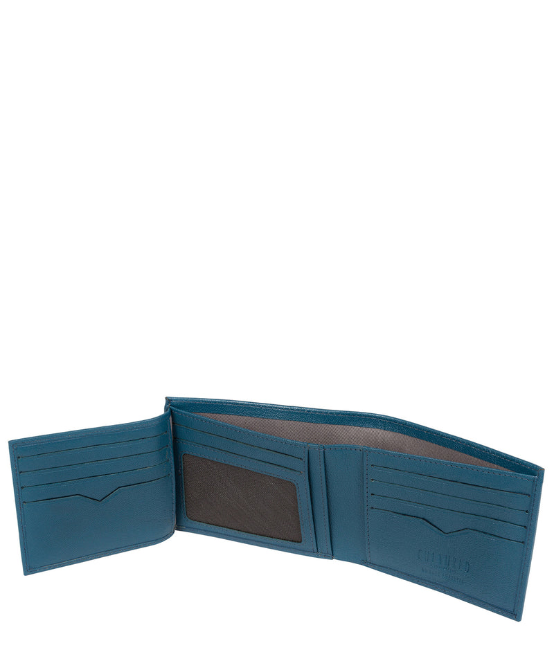 'Niall' Teal Leather Tri-Fold Wallet image 4