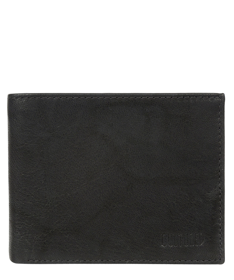 'Niall' Vintage Black Leather Tri-Fold Wallet image 1