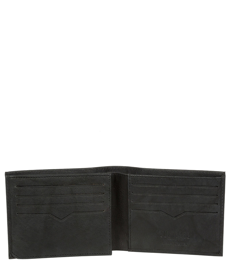 'Niall' Vintage Black Leather Tri-Fold Wallet image 3
