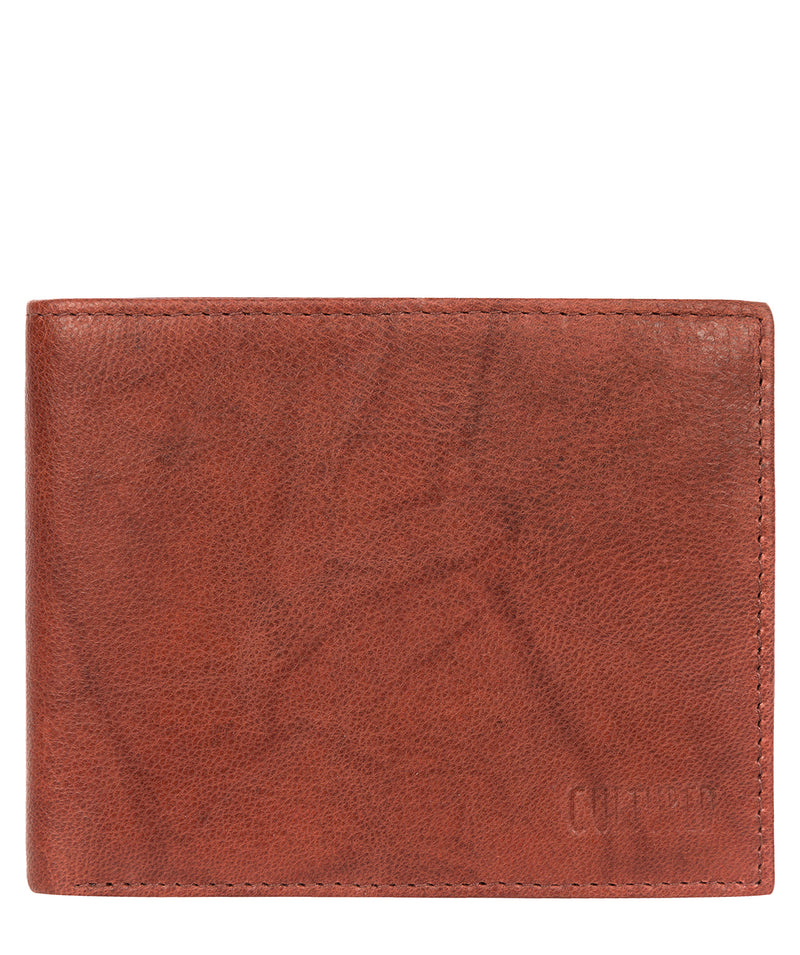 'Niall' Vintage Brick Leather Tri-Fold Wallet