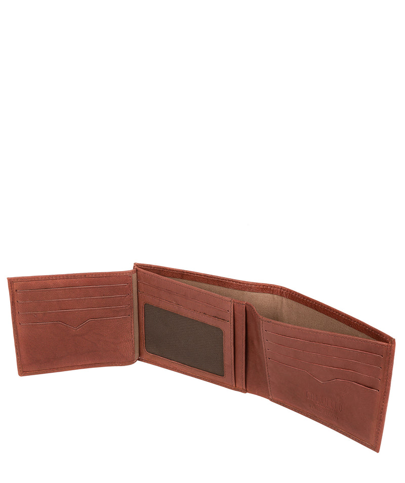 'Niall' Vintage Brick Leather Tri-Fold Wallet