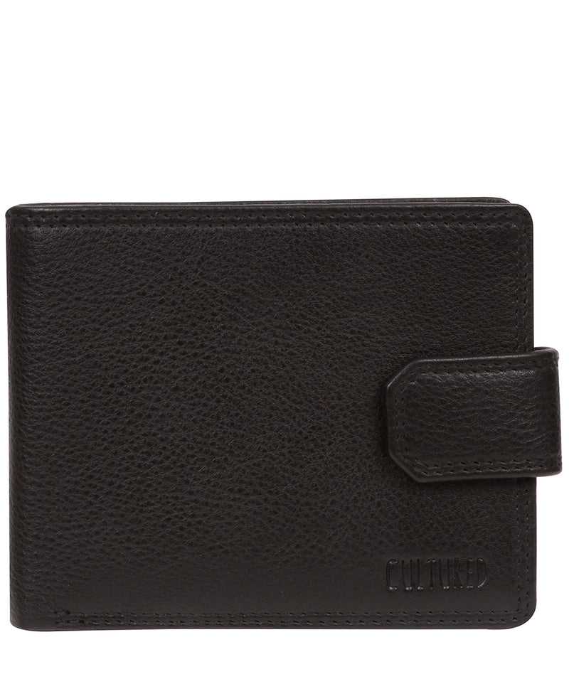 'Tommy' Black Leather Bi-Fold Wallet