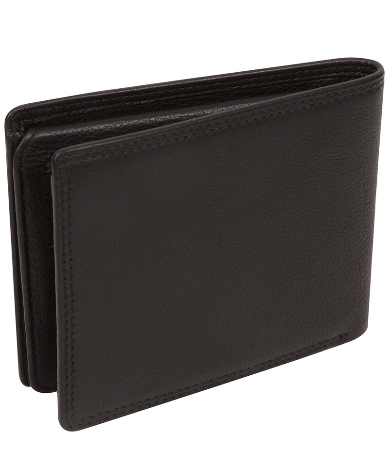 'Matt' Black Leather Bi-Fold Wallet