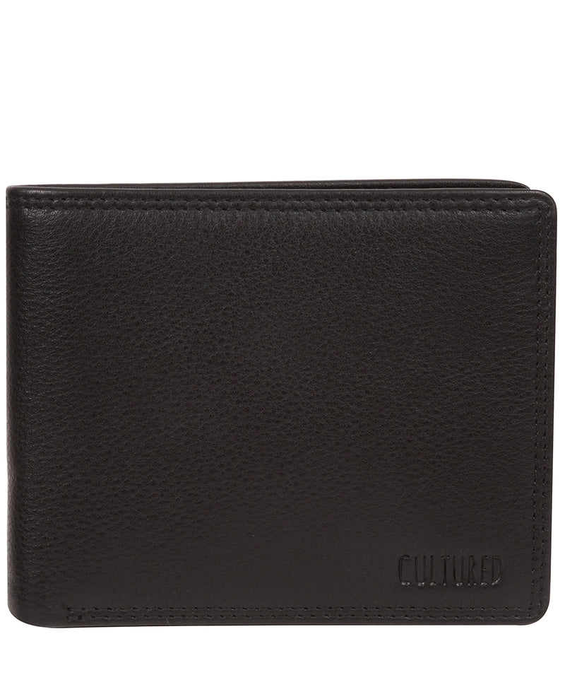 'Matt' Black Leather Bi-Fold Wallet