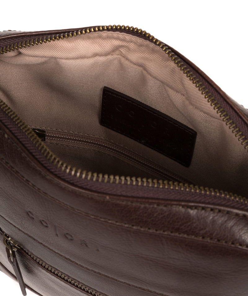 'Anzio' Italian-Inspired Espresso Leather Cross Body Bag Pure Luxuries London