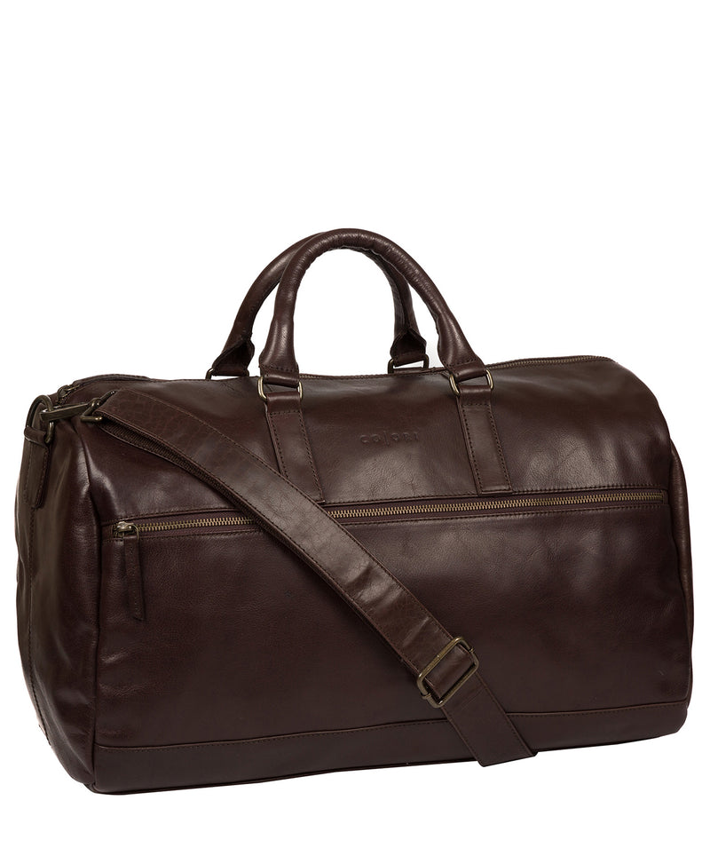 'Lucca' Italian-Inspired Espresso Leather Holdall image 5