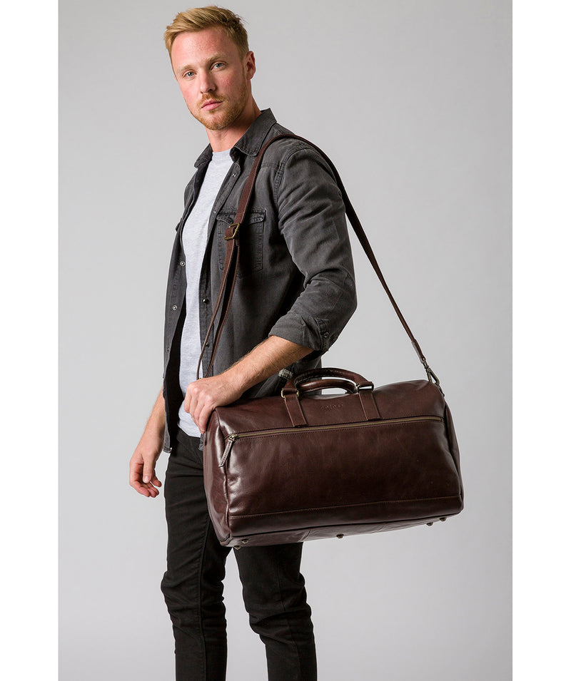 'Lucca' Italian-Inspired Espresso Leather Holdall image 2