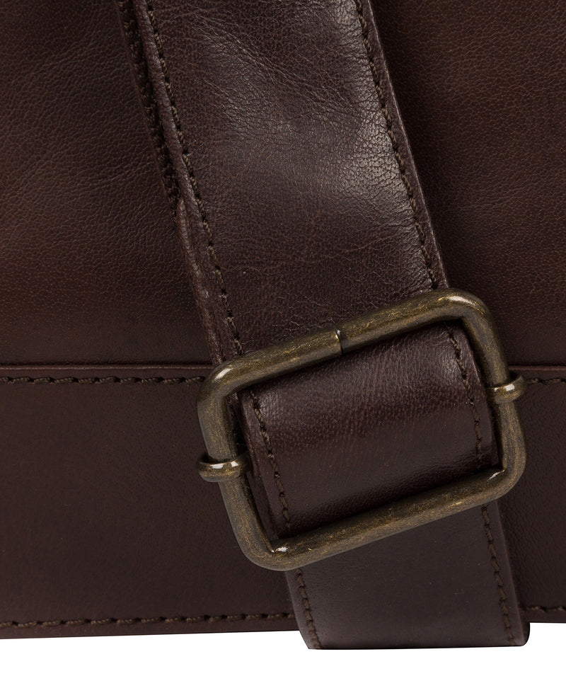 'Maldini' Italian-Inspired Espresso Leather Messenger Bag image 6