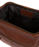 'Morano' Italian-Inspired Umber Brown Leather Washbag image 4