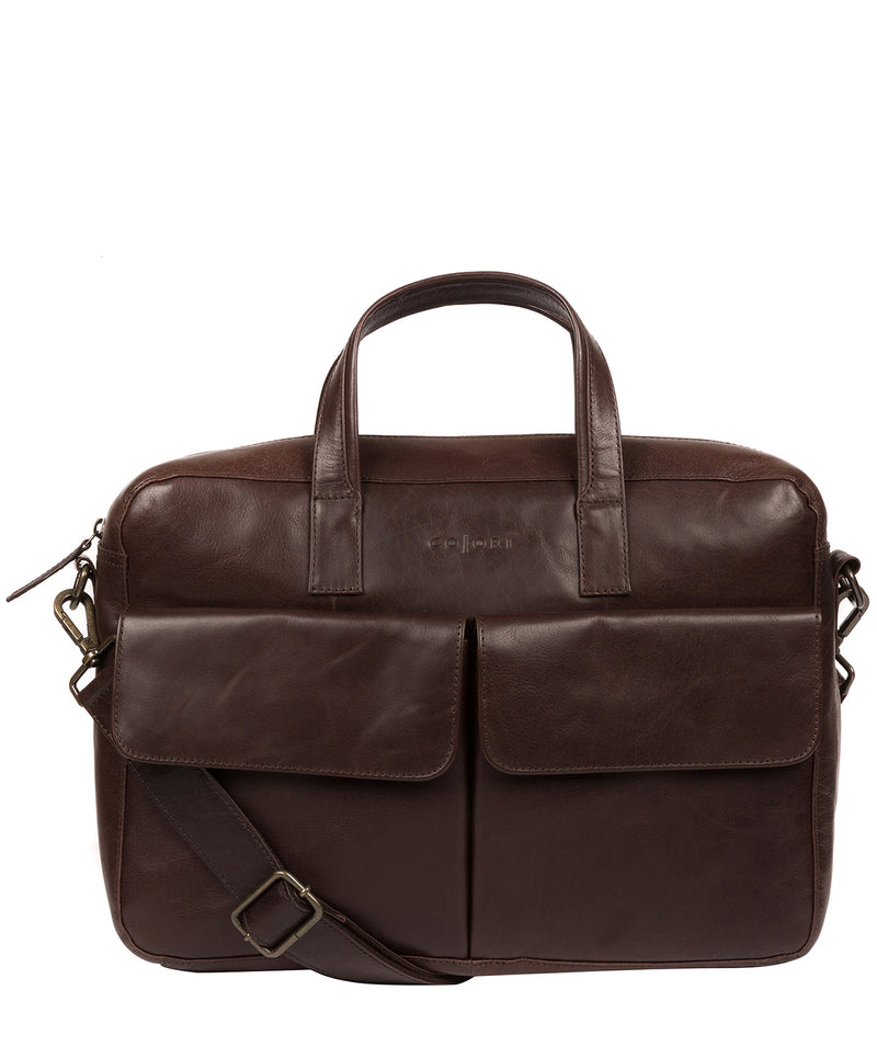 'Vasto' Italian-Inspired Espresso Leather Work Bag image 1