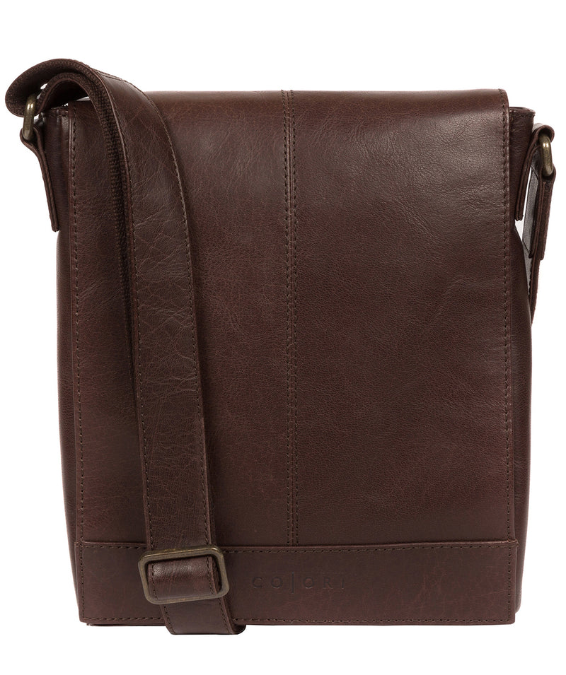 'Zoff' Italian-Inspired Espresso Leather Messenger Bag image 1