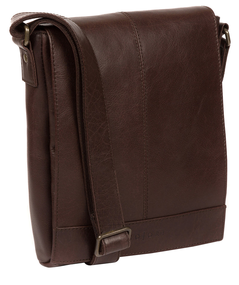 'Zoff' Italian-Inspired Espresso Leather Messenger Bag image 5