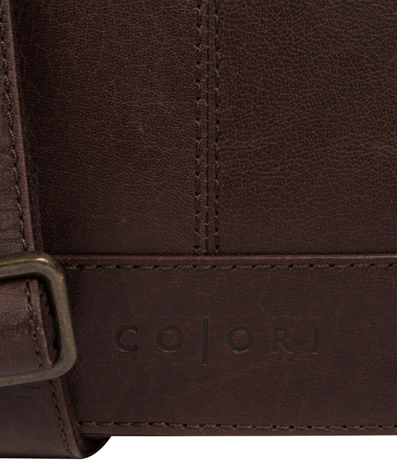 'Zoff' Italian-Inspired Espresso Leather Messenger Bag image 6