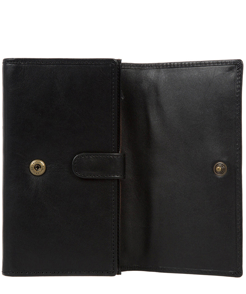 Perugia' Italian-Inspired Black Leather RFID Tri-fold Purse