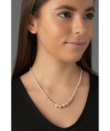 Gift Packaged 'Mahuika' Pink River Pearl & 9ct White Gold Necklace