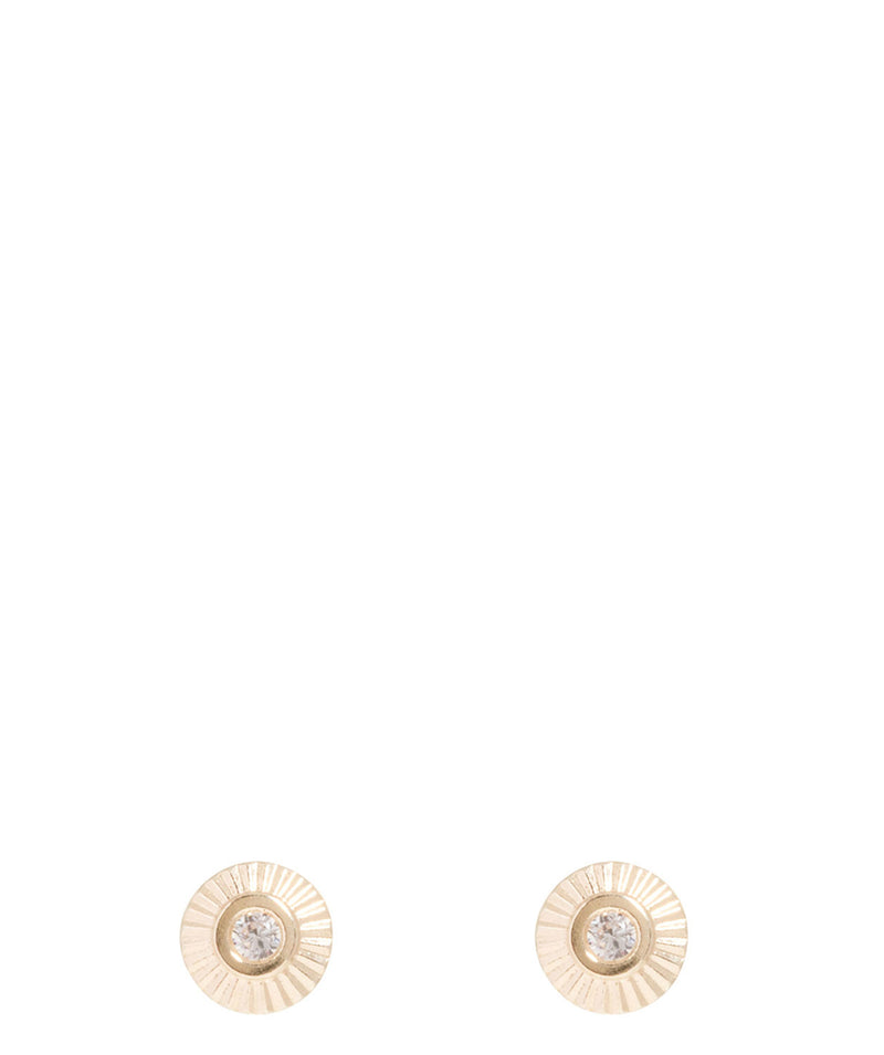 Gift Packaged 'Artemis' 9ct Yellow Gold Cubic Zirconica Stud Earrings