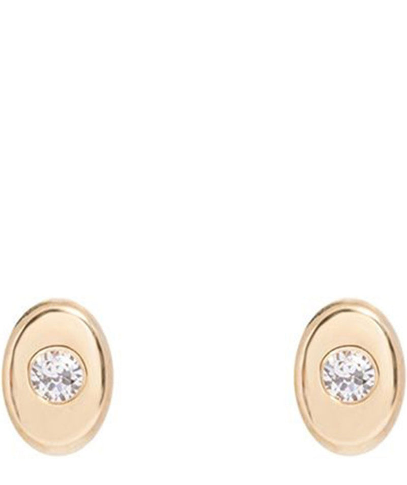 Gift Packaged 'Leda' 9ct Yellow Gold Oval Cubic Zirconica Stud Earrings
