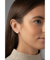 'Ancelina' Sterling Silver Petal Stud Earrings image 2