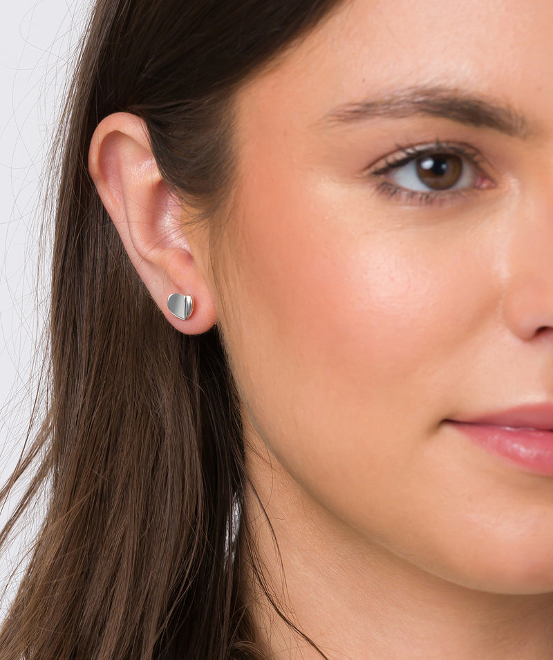 Gift Packaged 'Arielle' Sterling Silver Flutter Heart Stud Earrings