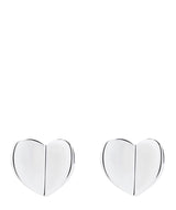 'Arielle' Sterling Silver Flutter Heart Stud Earrings Pure Luxuries London
