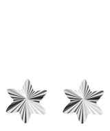 'Adelphe' Sterling Silver Diamond Cut Star Earrings image 1
