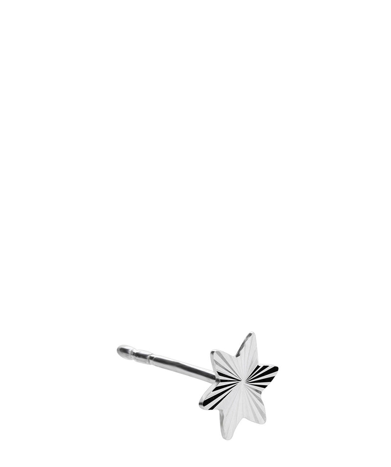 'Adelphe' Sterling Silver Diamond Cut Star Earrings image 4