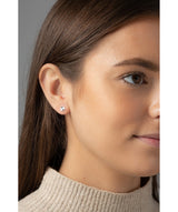 'Adelphe' Sterling Silver Diamond Cut Star Earrings image 2