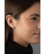 'Alais' Sterling Silver Triple Heart Stud Earrings image 2