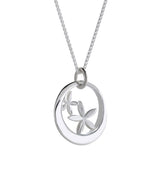 Gift Packaged 'Beatriz' Sterling Silver Floral Echo Pendant Necklace