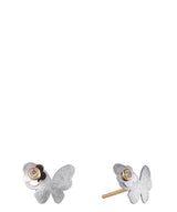 Gift Packaged 'Khryseis' 9ct White Gold & Cubic Zirconia Butterfly Earrings