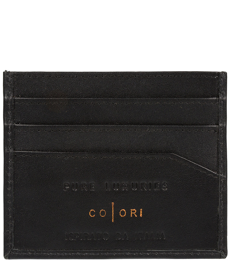 'Trento' Italian-Inspired Black Leather RFID Card Holder
