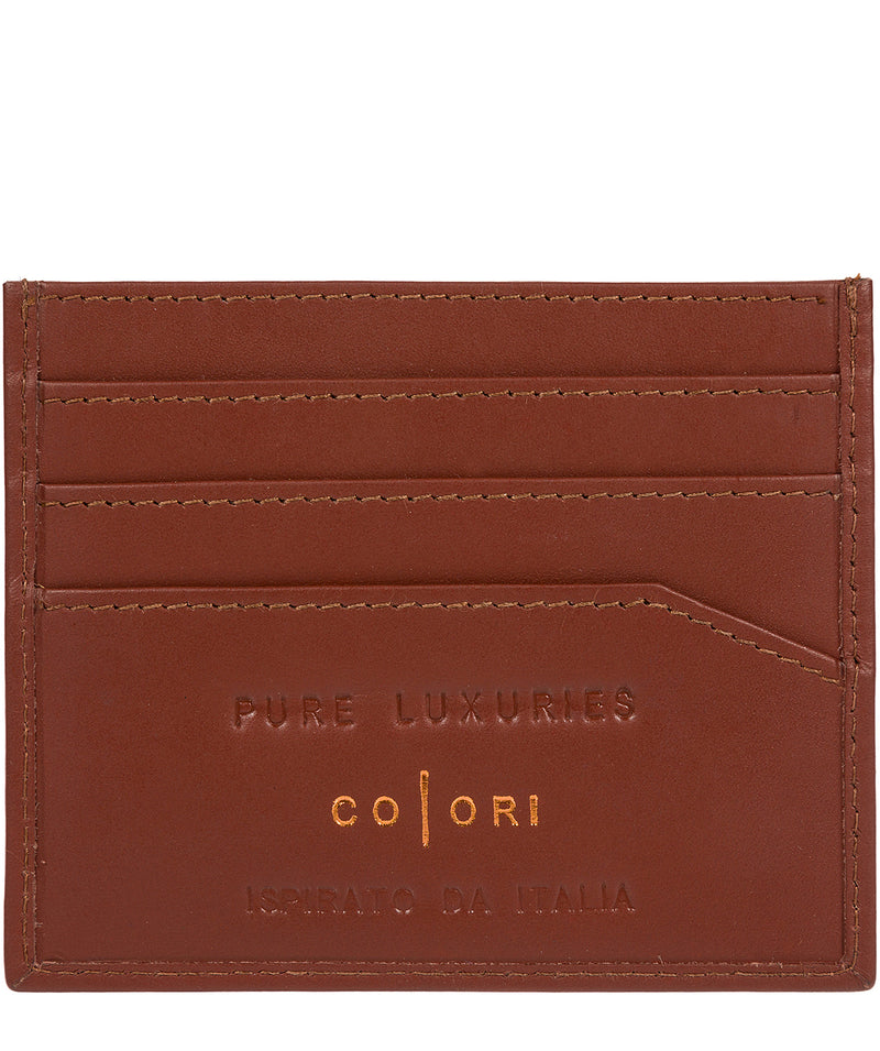 'Trento' Italian-Inspired Cognac Leather RFID Card Holder
