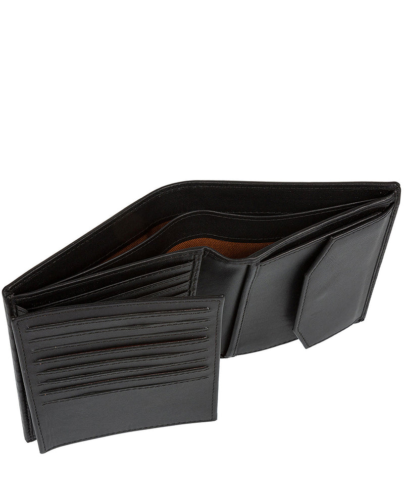 'Taranto' Italian-Inspired Black Tri-Fold Leather RFID Wallet