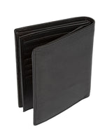 'Taranto' Italian-Inspired Black Tri-Fold Leather RFID Wallet