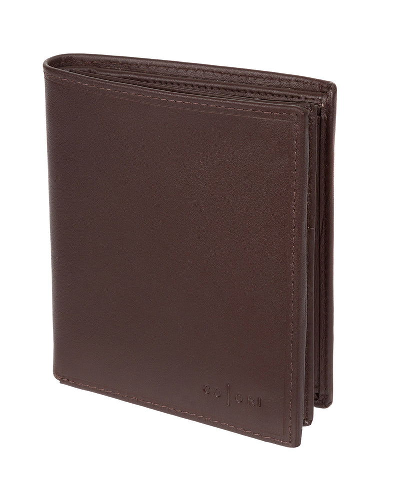 'Taranto' Italian-Inspired Brown Tri-Fold Leather RFID Wallet