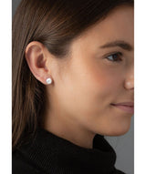 Gift Packaged 'Sirikit' Sterling Silver & Cubic Zirconia Stud Earrings