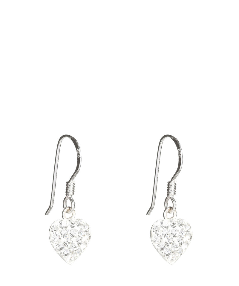 Gift Packaged 'Riko' Silver Heart Earrings with Crystal