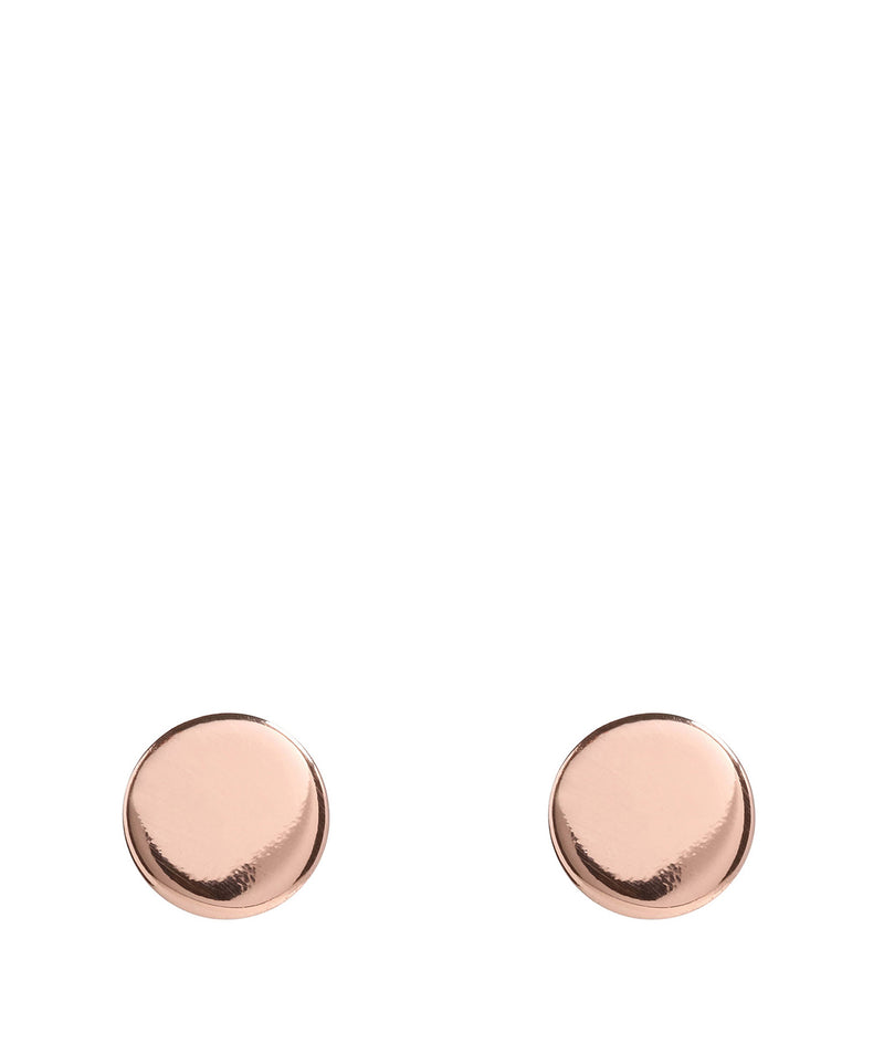 'Corinna' Plain Rose Gold Plated Silver Round Ear Studs  image 1