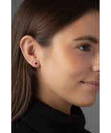 'Corinna' Plain Rose Gold Plated Silver Round Ear Studs  image 2