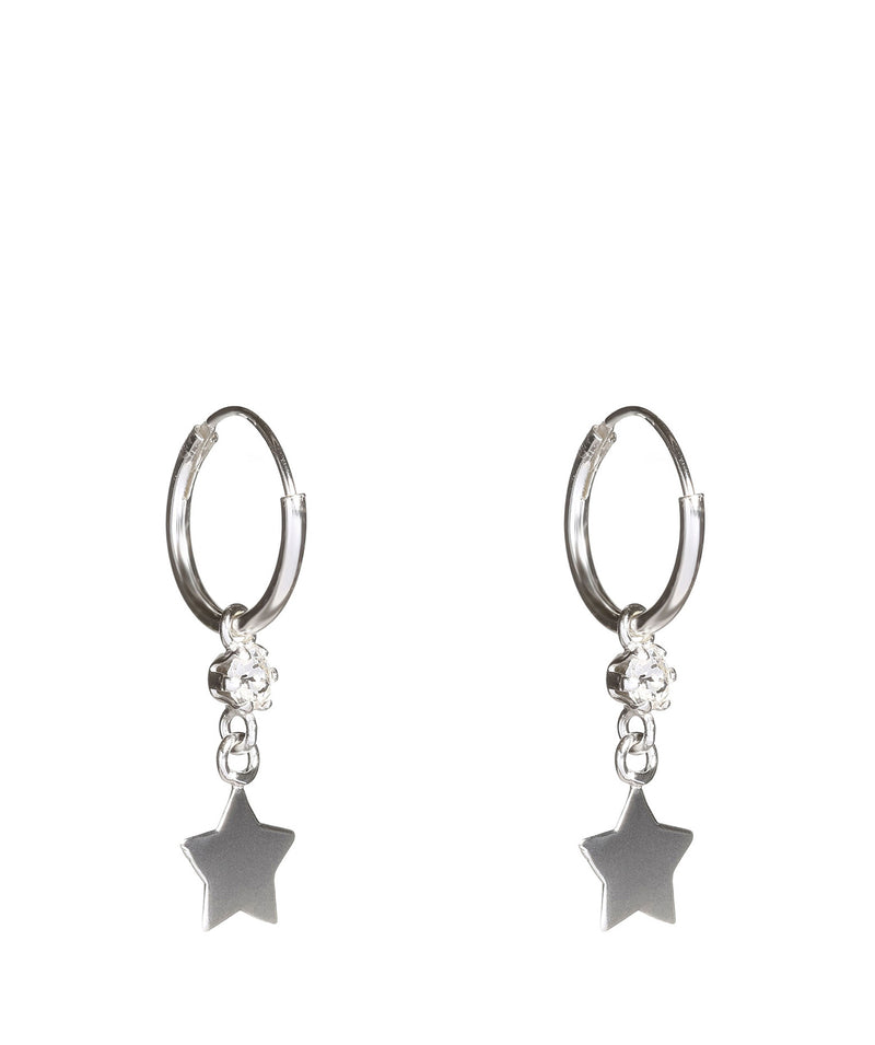 Gift Packaged 'Halyn' Sterling Silver & Cubic Zirconia Star Hoop Earrings