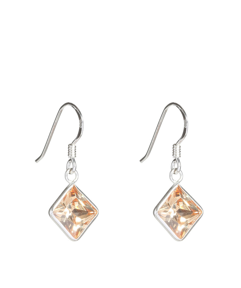 'Herit' Silver Square Earrings with Cubic Zirconia image 1