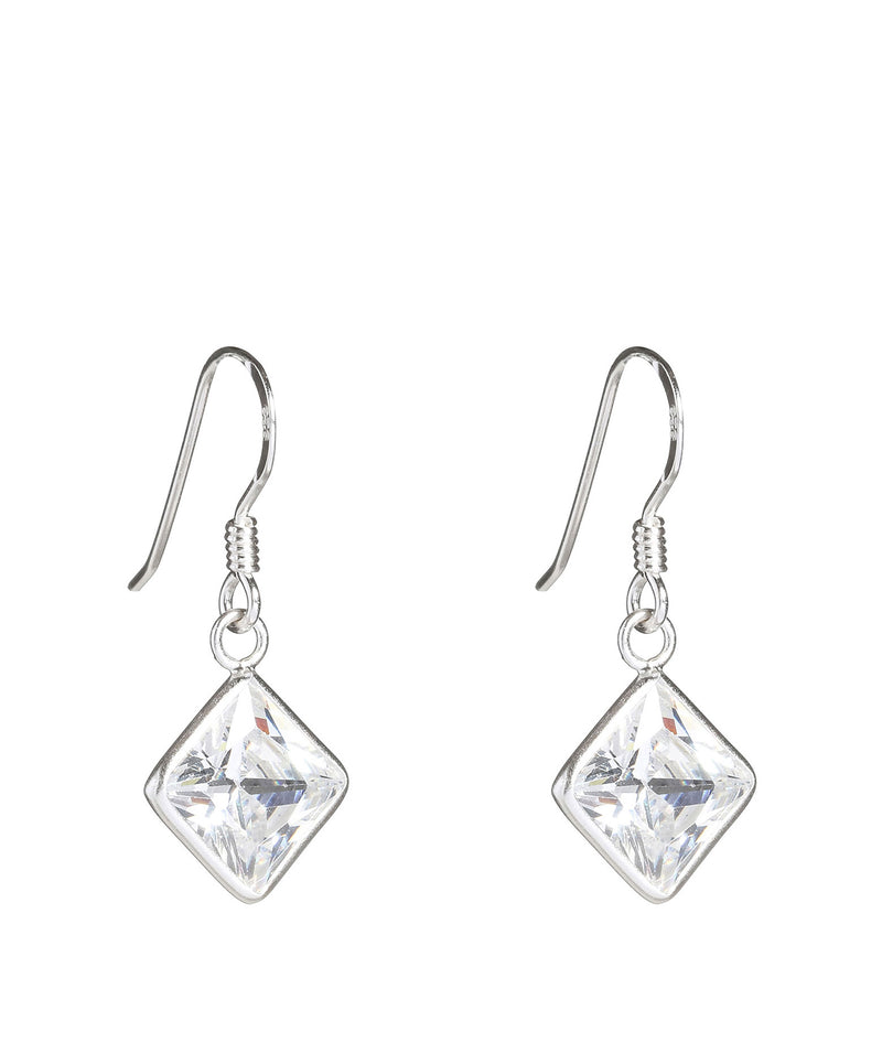 'Herneith' Silver Square Earrings with Cubic Zirconia image 1