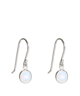 'Huy' Silver Round Earrings With Opal image 1